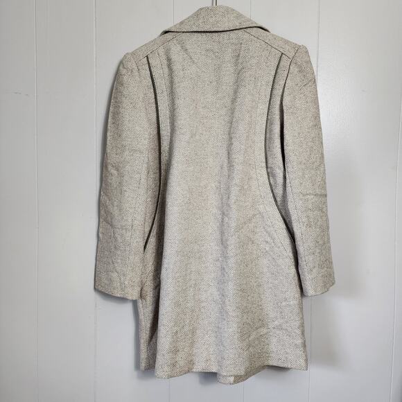 Vintage Alorna Wool Herringbone Coat Classic Double Breasted Overcoat Old Money - Picture 12 of 14